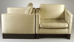 Three Silk Upholstered Chairs
